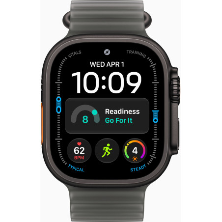 Apple Watch Ultra 4 GPS + Cellular 49mm Tytan Czarny + Pasek Ocean Półprzezroczysta Czerń