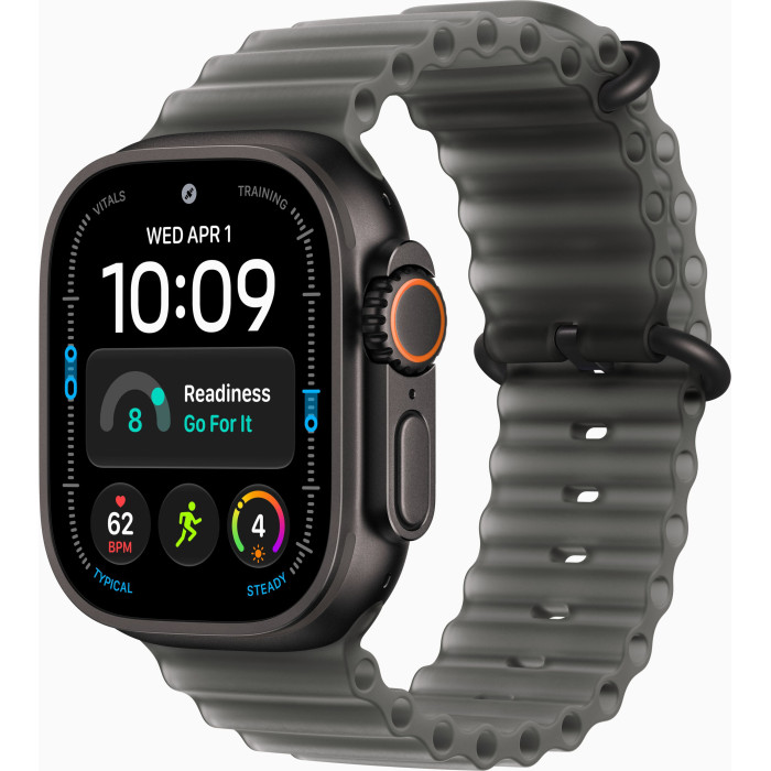 Apple Watch Ultra 4 GPS + Cellular 49mm Tytan Czarny + Pasek Ocean Półprzezroczysta Czerń