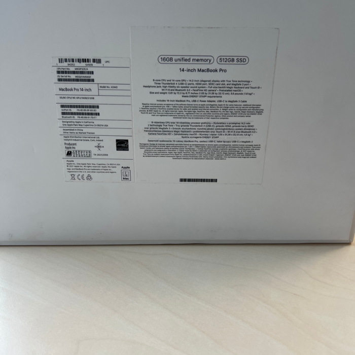 MacBook Pro 14" M1 Pro 16GB RAM 1TB SSD Gwiezdna szarość