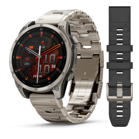 Smartwatch Garmin Fenix 8 - 47 mm, AMOLED Sapphire, Tytanowy z Tytanową bransoletą
