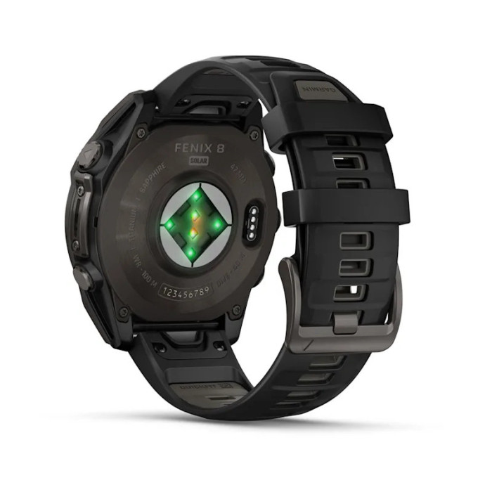 Smartwatch Garmin Fenix 8 - 51 mm, SOLAR Sapphire, Carbon grey DLC titanium z paskiem silikonowym w kolorze czarnym