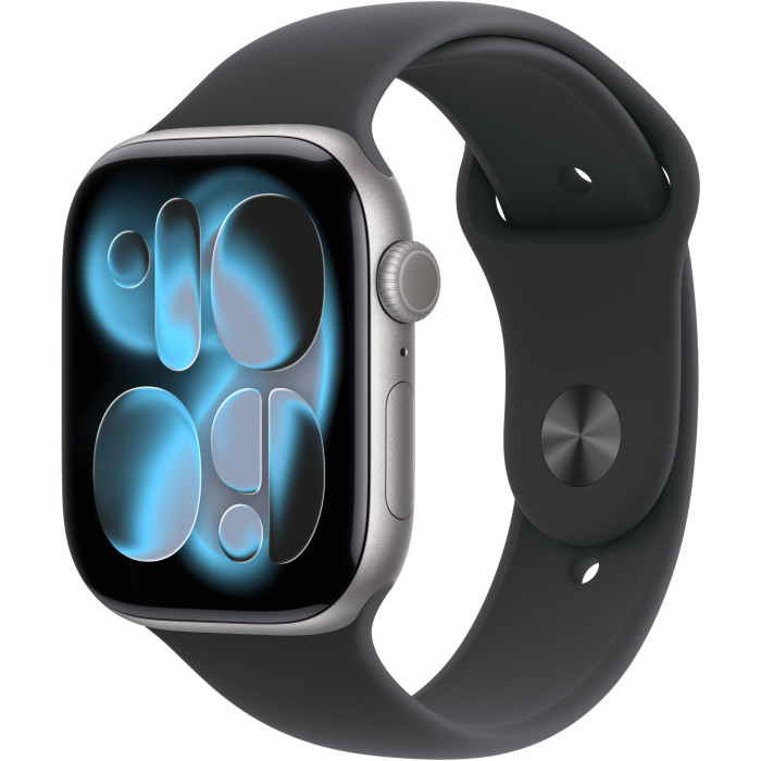 Apple Watch 11 GPS 42mm koperta z aluminium Gwiezdna szarość + pasek sportowy S/M