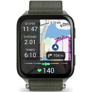 Garmin Venu X1 Moss z tytanowym deklem i nylonowym paskiem ComfortFit w kolorze Moss