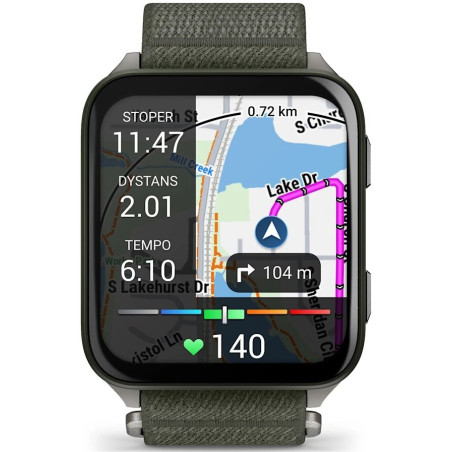 Garmin Venu X1 Moss z tytanowym deklem i nylonowym paskiem ComfortFit w kolorze Moss