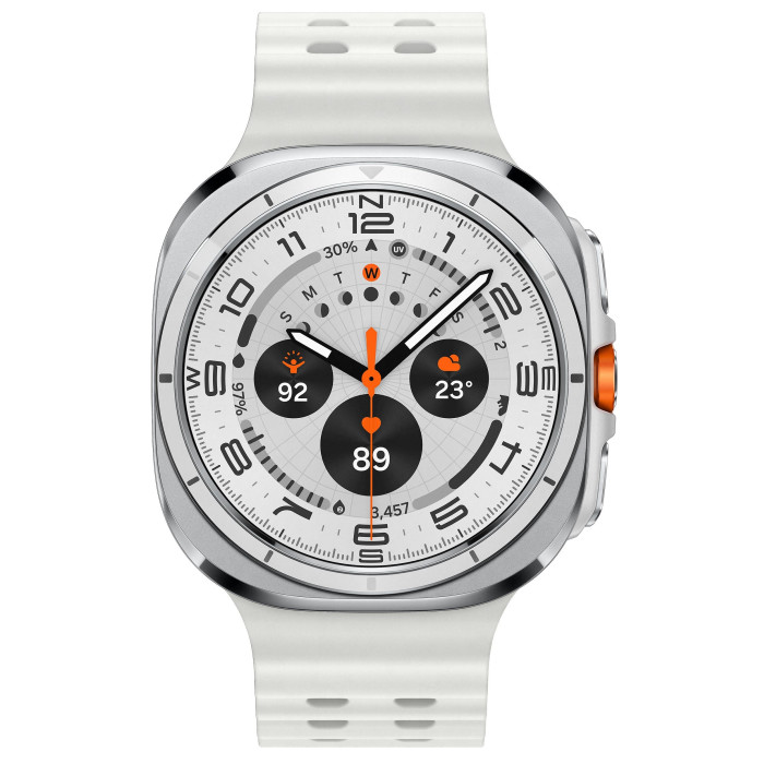 Samsung Galaxy Watch Ultra LTE 47mm Tytanowy Srebrny, pasek biały