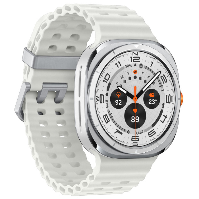 Samsung Galaxy Watch Ultra LTE 47mm Tytanowy Srebrny, pasek biały