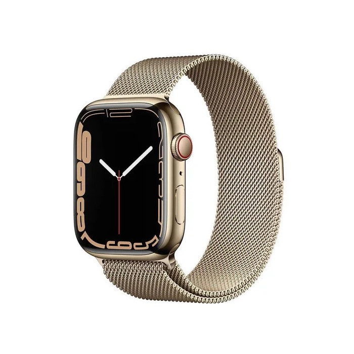 Apple Watch Series 7 GPS + Cellular 45mm Złoty Gold Stainless Steel Band