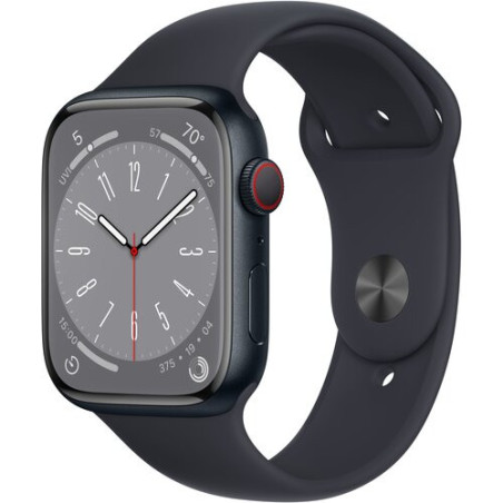 Apple Watch 8 GPS + Cellular 45mm Północ Midnight Sport Band